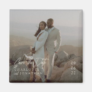 Aimant Mariage photo moderne élégant Enregistrer la date