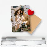 Aimant Mariage photo moderne Retro Love and Thanks<br><div class="desc">Moderne Rétro Amour et Merci Mariage photo aimant</div>