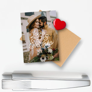 Aimant Mariage photo moderne Retro Love and Thanks