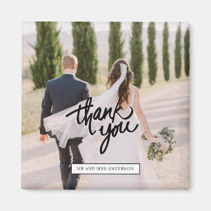 Aimant Mariage Photo Script Merci Favoriser