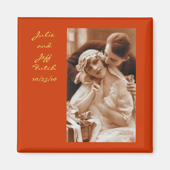 aimant mariage photo vintage (Devant)