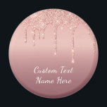 Aimant Mariage Rose de texte Parties scintillant d'étince<br><div class="desc">Custom Text Rose Gold Blush Glitter Sparkle Pink Wedding or Party Supplies / Venin - Add Your Unique Text / Nom ou Remove Text - Make Your Special Venin - Resize and move or remove and add text / élément with customization tool. Design by MIGNED. Please see see my other...</div>