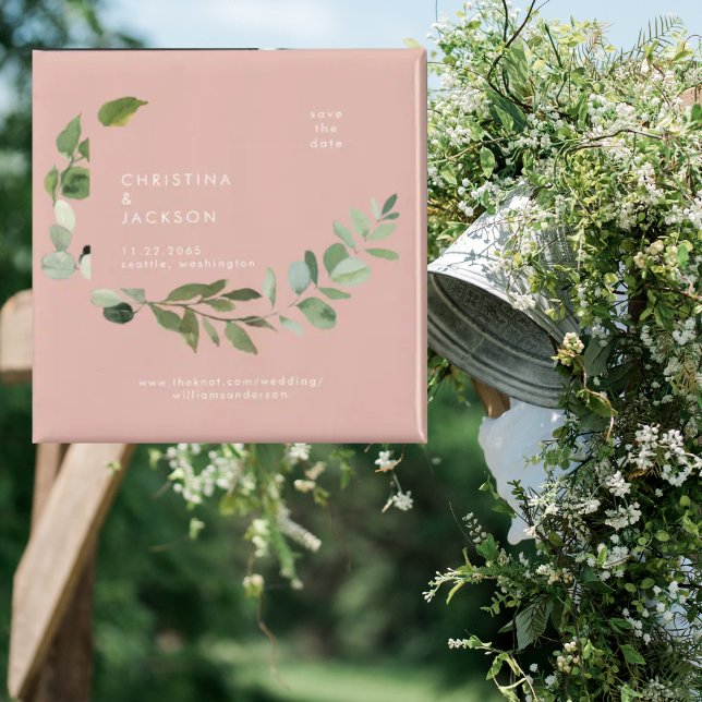 Aimant Mariage rose du désert d'Eucalyptus Sauvez la date (Créateur téléchargé)