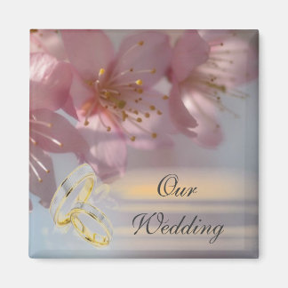 Aimant Mariage rose floral