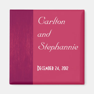 Aimant Mariage rose/rose en bois
