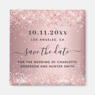 Aimant Mariage rose vif enregistrer l'aimant de date