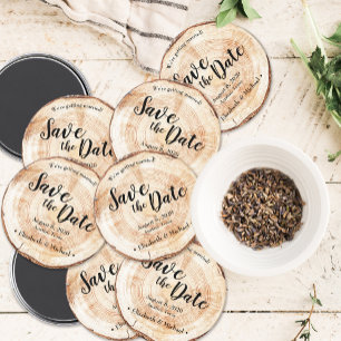 Aimant Mariage rustique personnalisé Enregistrer la date
