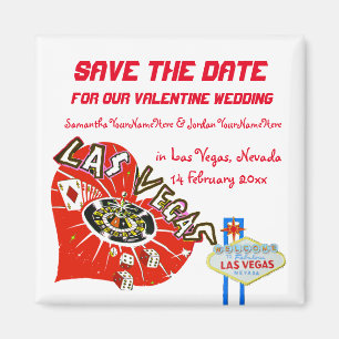 Aimant Mariage Saint Valentin Sauvez la date Las Vegas