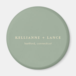Aimant Mariage Simple Vert Sauge Moderne