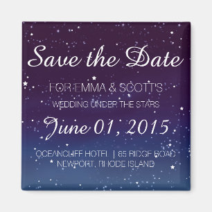 Aimant Mariage sous les étoiles Save the Date PURPLE