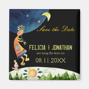 Aimant Mariage tribal Cute Kokopelli Enregistrer la date