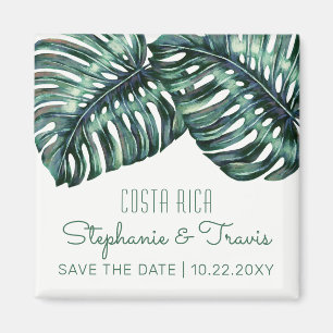 Aimant Mariage tropical Monstera Enregistrer la date