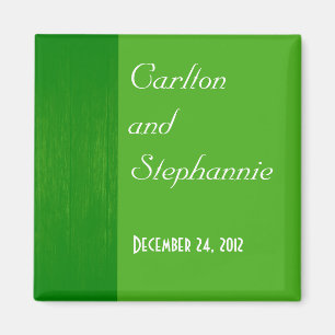 Aimant Mariage vert/vert en bois