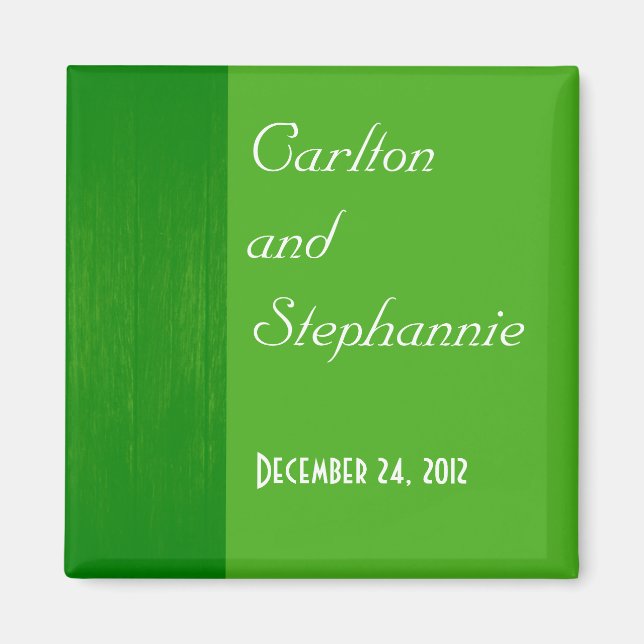 Aimant Mariage vert/vert en bois (Devant)