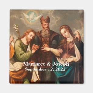 Aimant Mariage vintage catholique personnalisé Faveurs