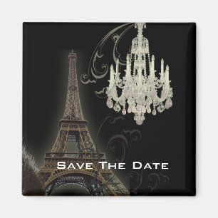 Aimant Mariage vintage Tour Eiffel de Paris lustre