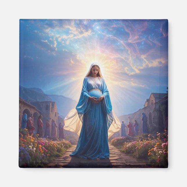 Aimant Marie de Nazareth marchant seule – Œuvre d'art chr (Devant)
