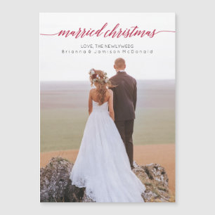 Aimant marié de photo de nouveaux mariés de Noël