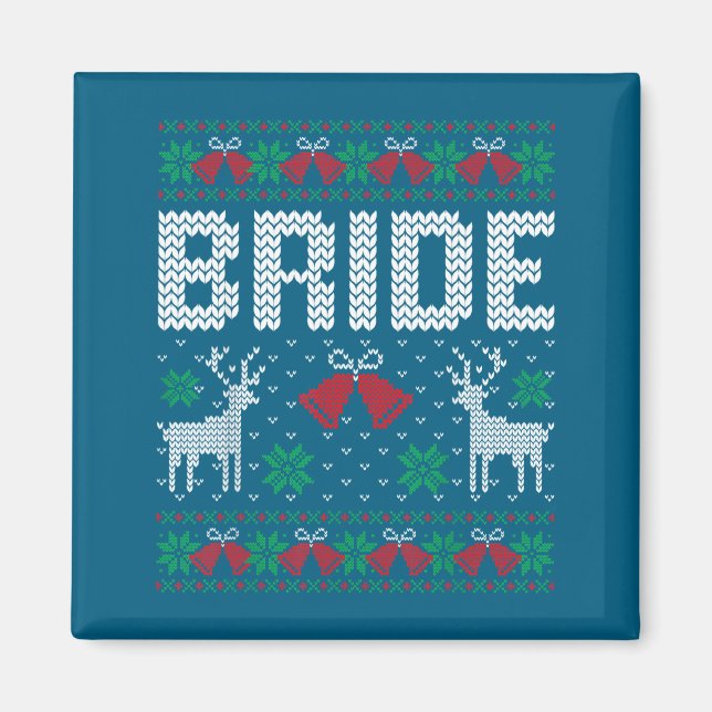 Aimant Marié femme laid pull de noël couple marié  (Devant)