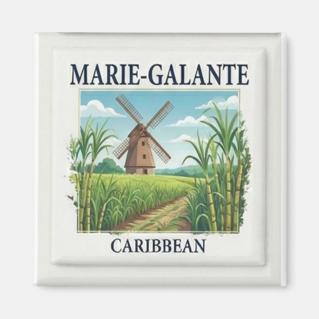 Aimant Marie-Galante Guadeloupe Caribbean Windmill Tile (Devant)