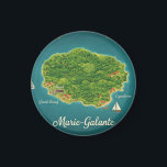Aimant Marie-Galante – Illustrated Island<br><div class="desc">Carte illustrée artistique de l’île de Marie-Galante, mettant en valeur Grand-Bourg, Capesterre et Saint-Louis dans un style tropical décoratif. Illustration originale non officielle, parfaite pour la décoration, les souvenirs de voyage et les cadeaux inspirés des Antilles. Artistic illustrated map of Marie-Galante island, highlighting Grand-Bourg, Capesterre and Saint-Louis in a decorative...</div>