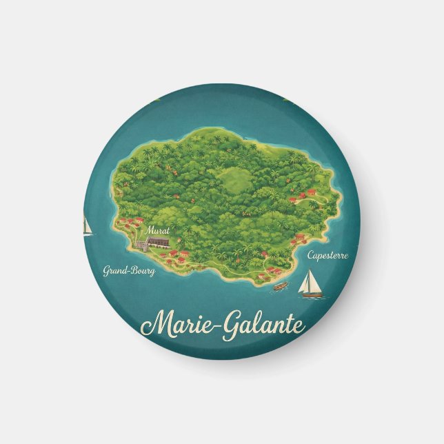 Aimant Marie-Galante – Illustrated Island (Devant)