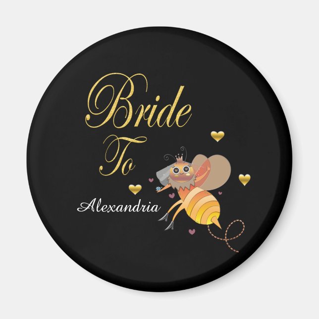 Aimant Mariée à Devenir Mariage Personnalisé (Devant)