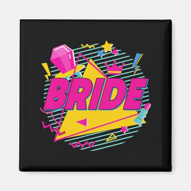 Aimant Mariée Crew Équipe Bach Rétro Bachelorette Corresp (Devant)
