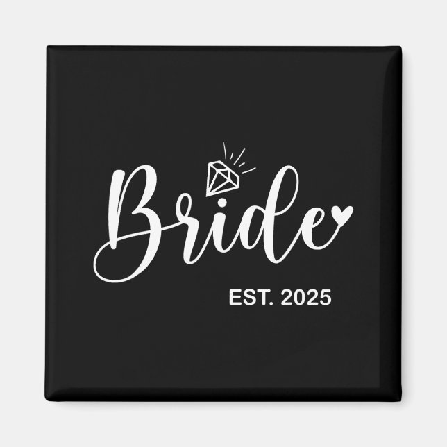 Aimant Mariée Est. Filles de 2025 Mariage nuptiale à cade (Devant)