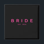 Aimant Mariée Est. mariage de Fête des mariées rose 2025<br><div class="desc">Mariée Est. Bachelorette Mariage Fête des mariées rose 2025</div>