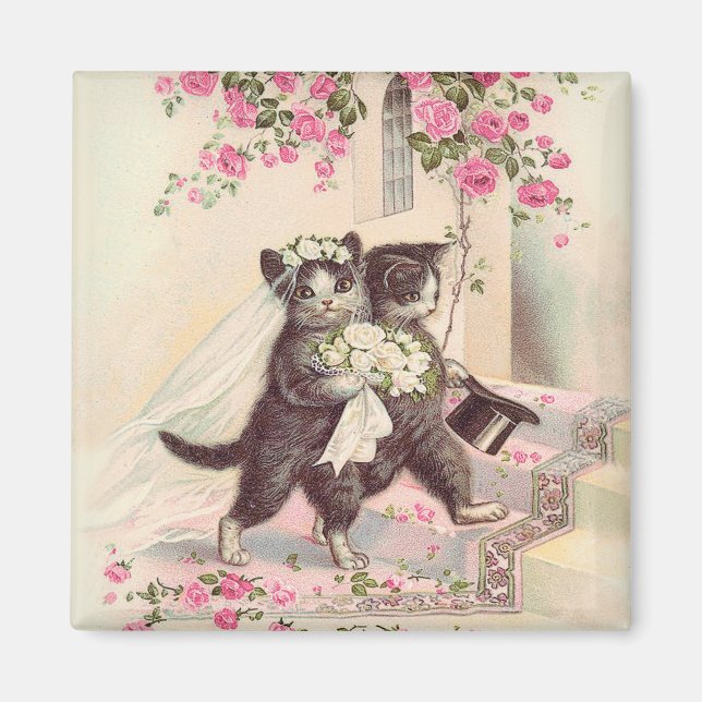 Aimant Mariée et  de chats mariages (Devant)