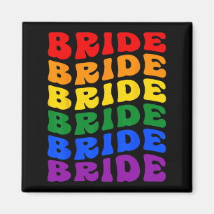 Aimant Mariée Lgbt Groovy Drapeau Arc-en-ciel Enterrement