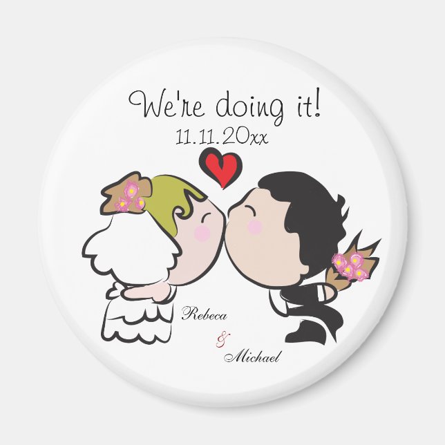 Aimant Mariée mignonne et salle de sport "nous le faisons (Devant)