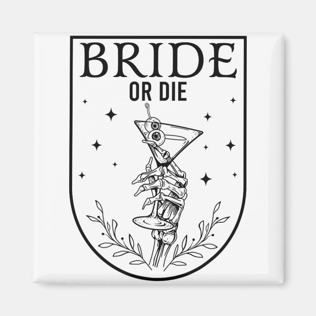 Aimant Mariée Ou Mort Saison Éffrayante Halloween Mariage (Devant)