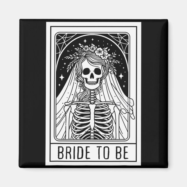 Aimant Mariée pour être gothique Skeleton Tarot Card Bach (Devant)