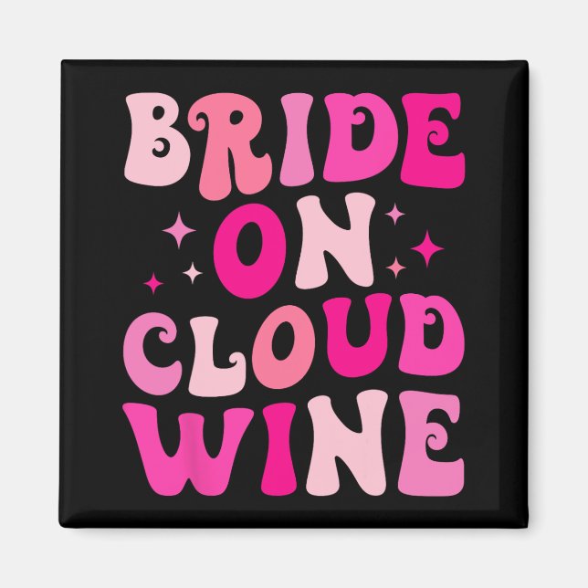 Aimant Mariée sur nuage de vin à boire enterrement de vie (Devant)