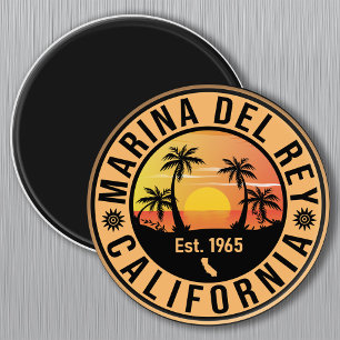 Aimant Marina del Rey California Retro Sunset Souvenirs