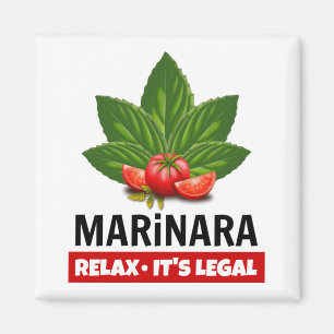 Aimant Marinara Relax C'est légal Basil Tomate Humour ali