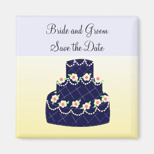 Aimant Marine Blue Cake Enregistrer la date
