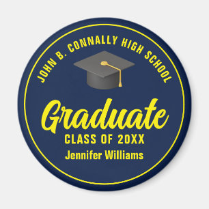 Aimant Marine Blue Jaune Graduate Custom Party