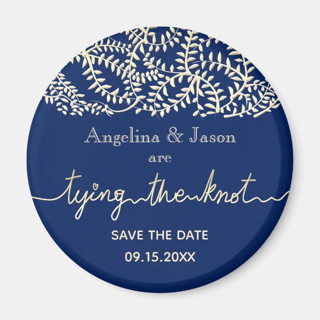 Aimant Marine Blue Wedding Enregistrer La Date Invitation (Devant)