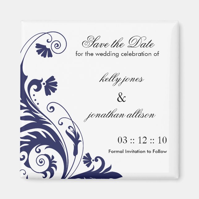 Aimant Marine Enregistrer le Mariage de date (Devant)