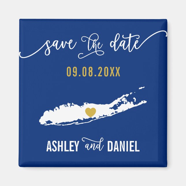 Aimant Marine Long Island Wedding Enregistrer la Carte de (Devant)