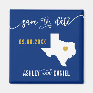 Aimant Marine Texas Wedding Enregistrer la carte de date