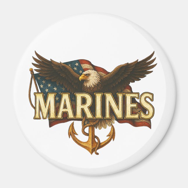 Aimant Marines With Eagle and Flag (Devant)