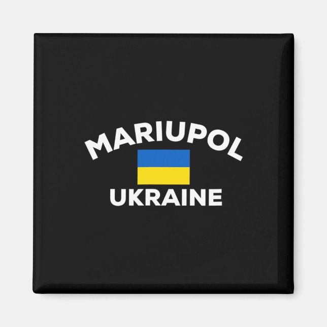 Aimant Mariupol Ukraine Drapeau Ukrainien Ville  (Devant)