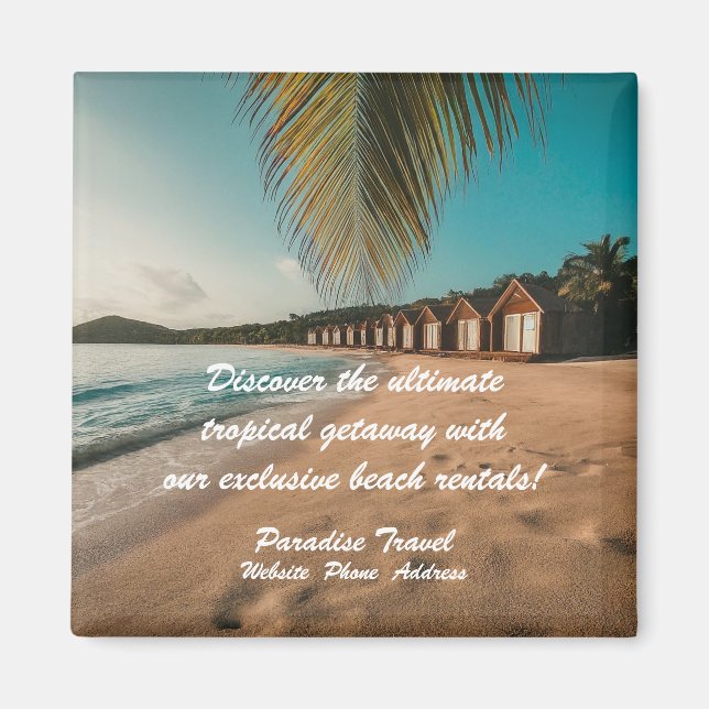 Aimant Marketing et publicité d'agence de voyages Tropica (Devant)