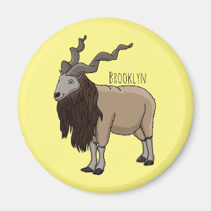 Aimant Markhor goat cartoon illustration