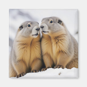 Aimant Marmotte Animal Nature Faune Affection Tendresse