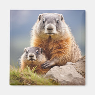 Aimant Marmotte Animal sauvage Beauté Liberté Amour sauva